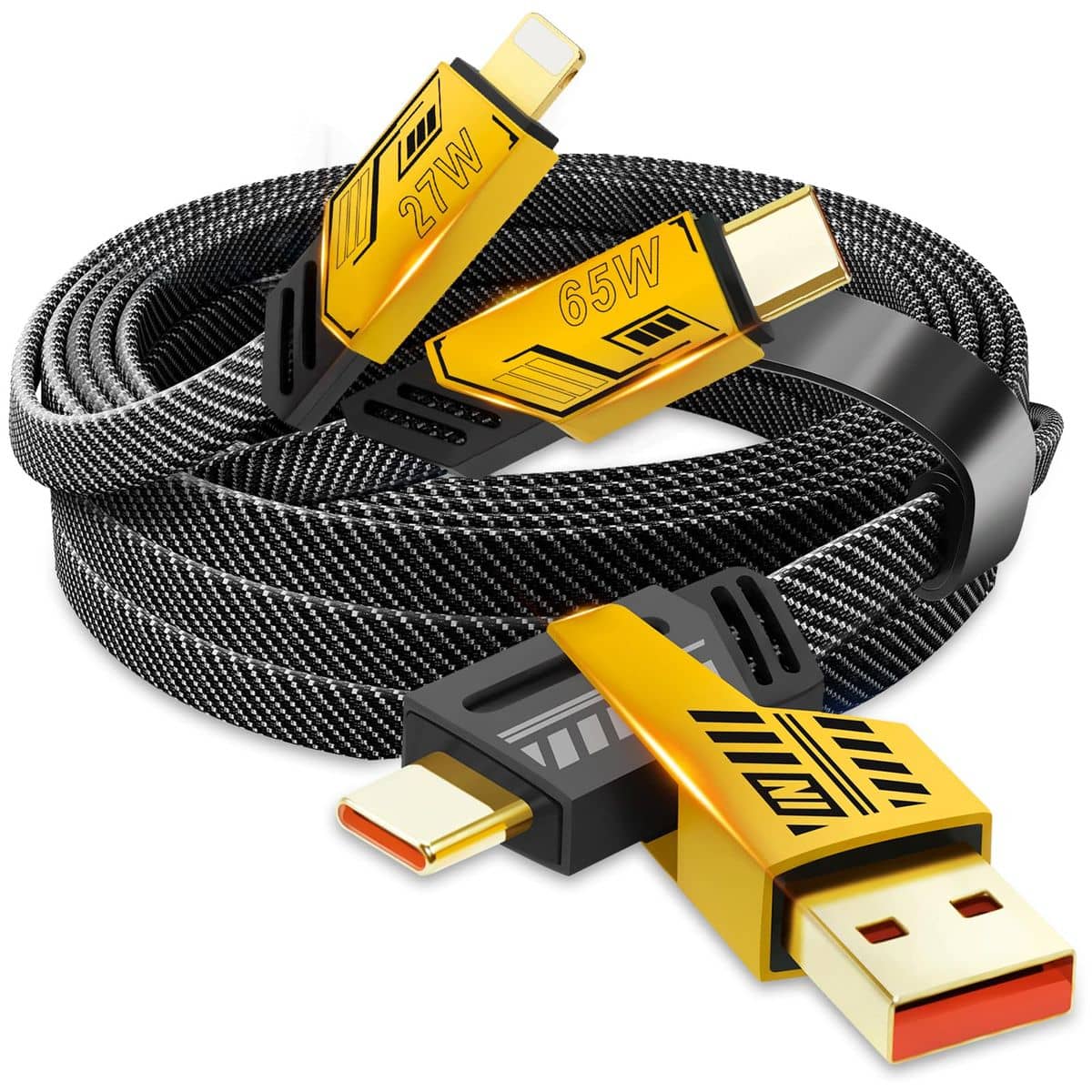 4-in-1 Fast Charging Cable for Type-C, Lightning, USB and V8