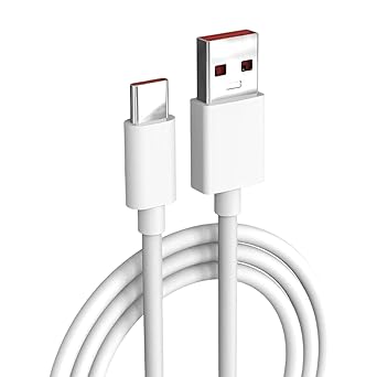 Premium USB C Cable, 5A Fast Charging Type C to USB A Cord, High-Speed Data Sync Charger Cable Compatible with Samsung Galaxy S23/S22/S21, Pixel, OnePlus, and Android Devices - White