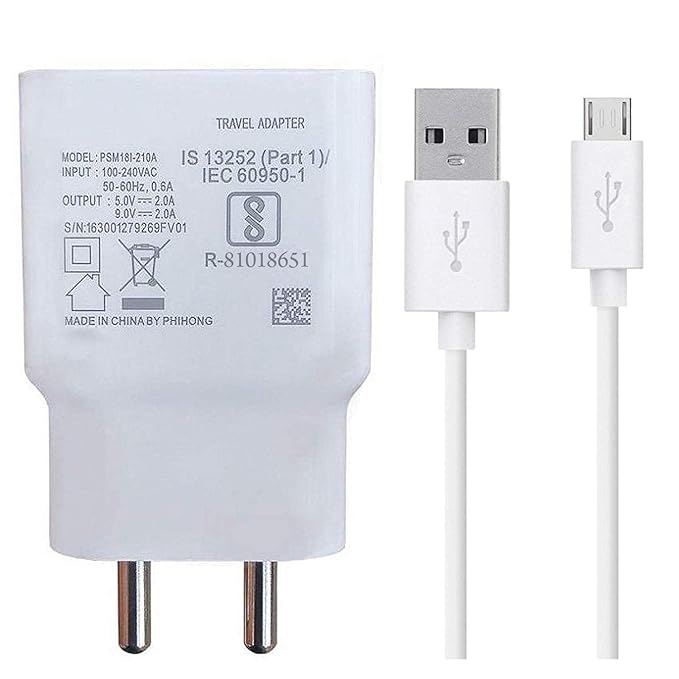 Fast Charger Compatible for Samsung Galaxy J5/ Galaxy Tab A 10.1/ Galaxy Tab A 7.0/ Galaxy S7/ Galaxy S7 Edge Mobile Smartphone Charger with 1 Meter Micro USB Charging Cable (2.4 Amp, White)