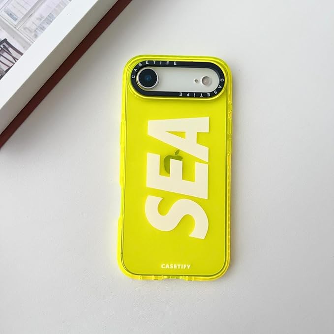 Back Cover for iPhone 17 Air Sea Casetify Latest Sea Mobile Phone Case Cover Bumper Compatible for iPhone 17 Air Slim Back Cover Hard Ultra Protective & Anti Shock (Yellow)