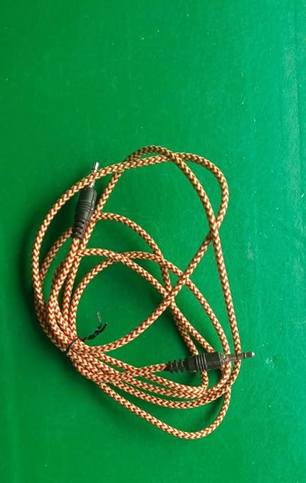 Braided 3.5mm Aux Audio Cable, Red and Yellow, Male to Male, Stereo Jack Connector