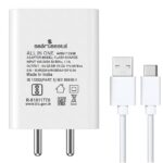 All in One Mobile Charger Power Adapter 124W Ultra Fast Charging with USB to USB-C Cable Universal Compatibility for Smartphones & Tablets