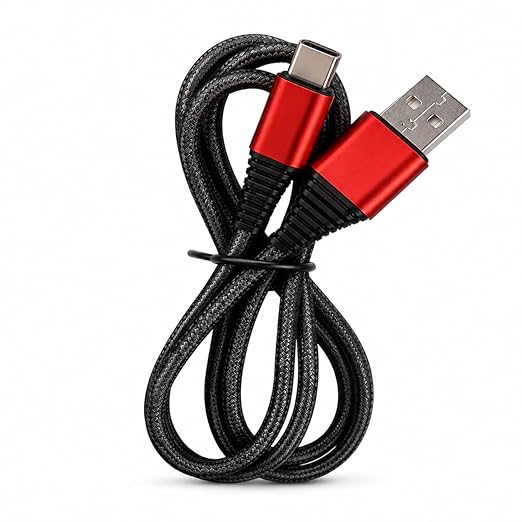 4.1A Fast Charging Type C Cable, Nylon Braided USB Charger Cable with 480Mbps Data Transfer, Durable Tangle Free Fast Charger for Android Smartphones & USB-C Devices, 1 Meter