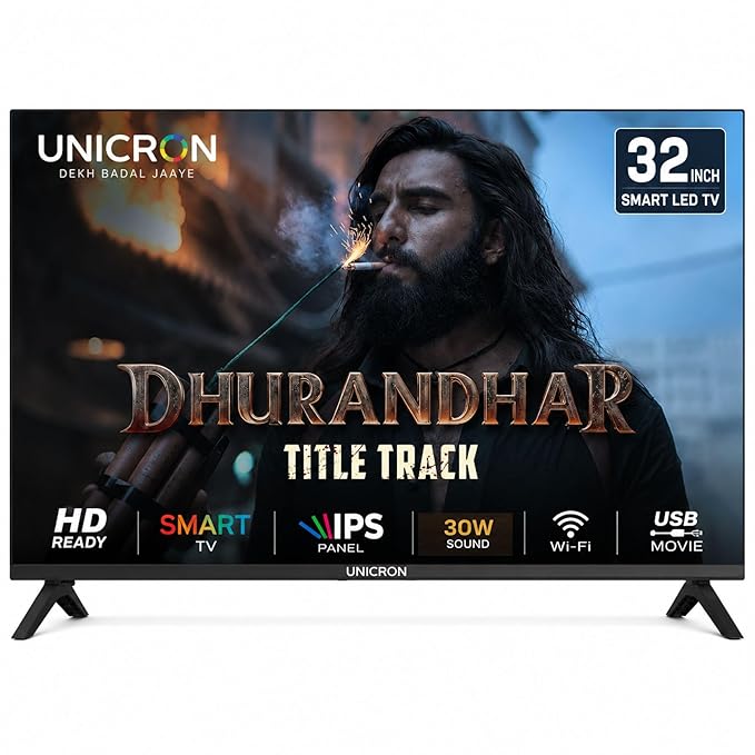 32 Inch (80 cm) Smart LED TV | HD Ready Smart TV | Built-in WiFi | HDMI & USB Connectivity | Built-in Apps Compatible (YouTube, Netflix, Prime Video) | Screen Mirroring | Premium Slim & Stylish