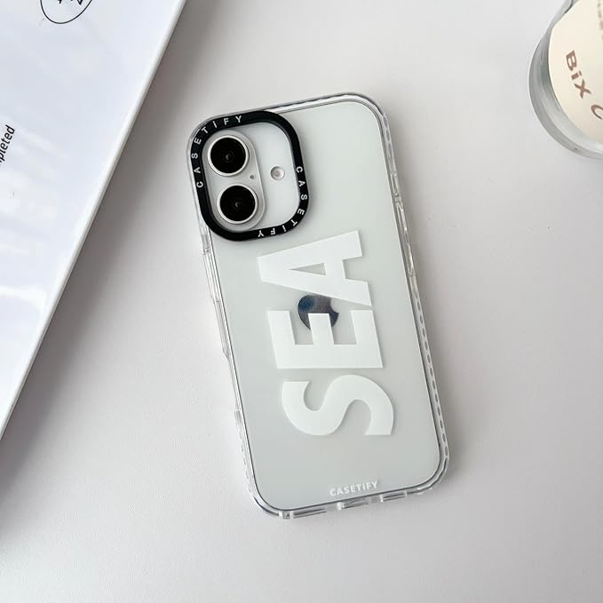 Back Cover for iPhone 17 Sea Casetify Latest Sea Mobile Phone Case Cover Bumper Compatible for iPhone 17 Slim Back Cover Hard Ultra Protective & Anti Shock (White)