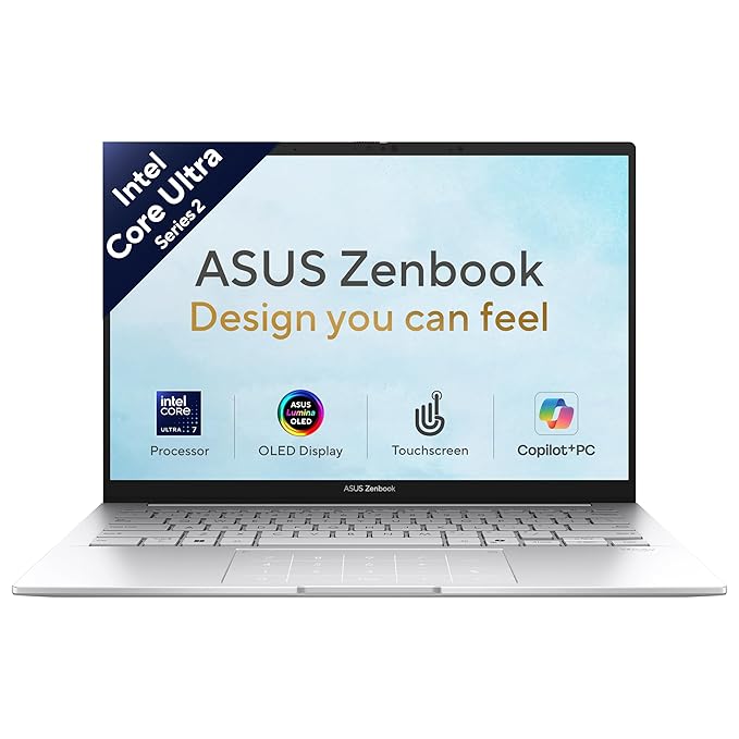 ASUS Zenbook 14 (2026),Intel Core Ultra 7 255H,Intel Arc iGPU,32GB RAM,1TB SSD,OLED,Touchscreen,14"(35.5 cm),Win 11,M365 Basic(1Y)* Office 24,Foggy Silver,1.28 Kg,UX3405CA-QL1112WS,Thin & Light Laptop
