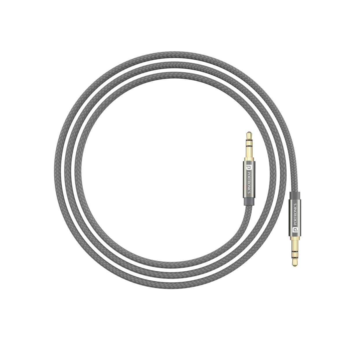 Portronics - Grey 3A Aux Cable 2 Meter